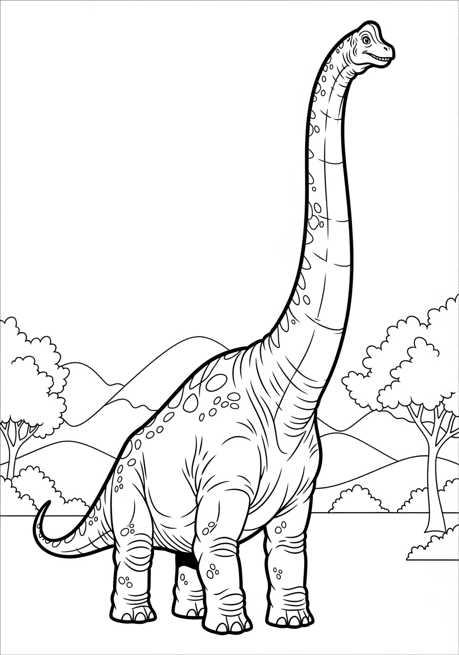Desenho do Dinossauro Brachiosaurus para imprimir e colorir