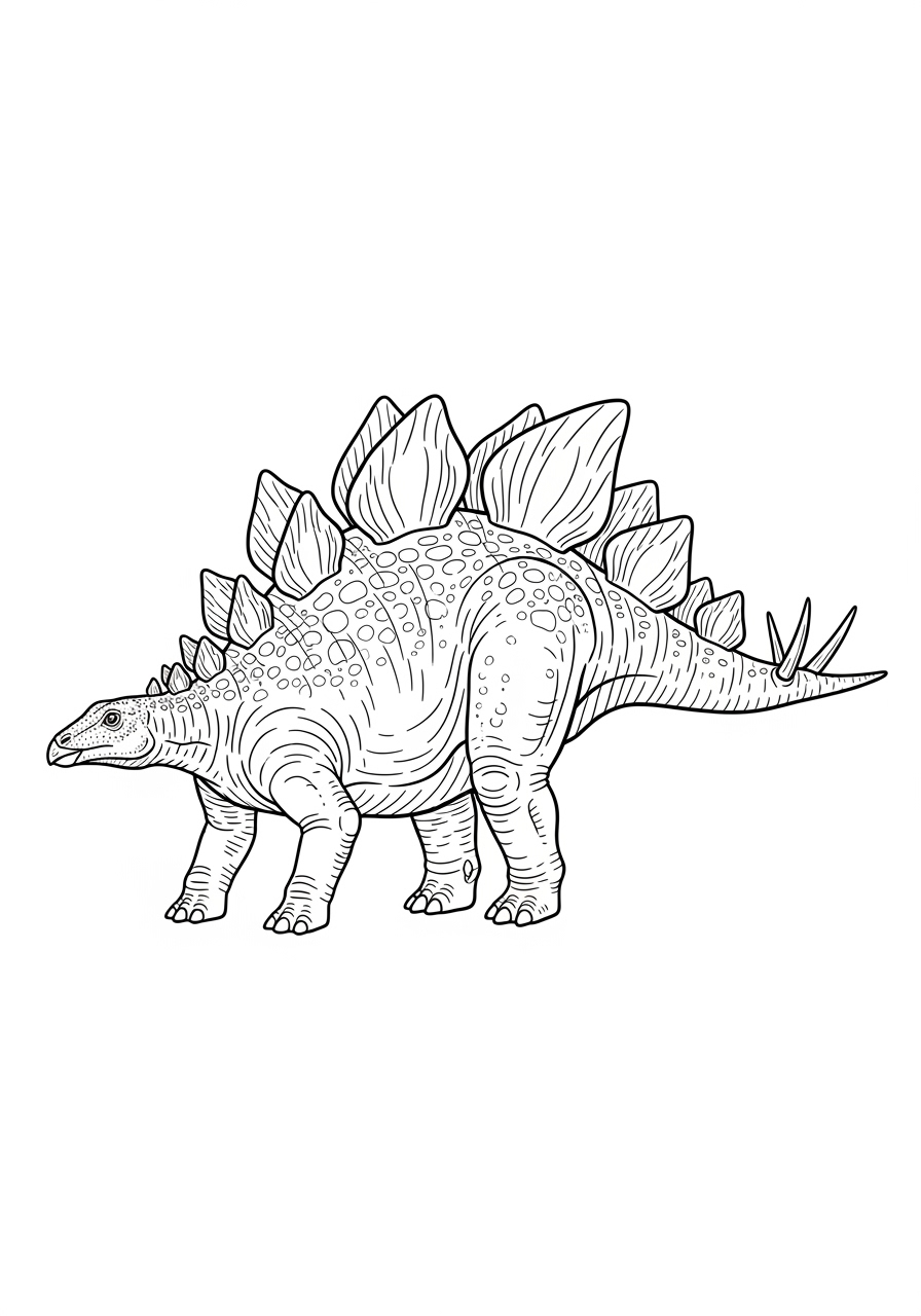Desenho do Dinossauro Estegossauro para imprimir e colorir