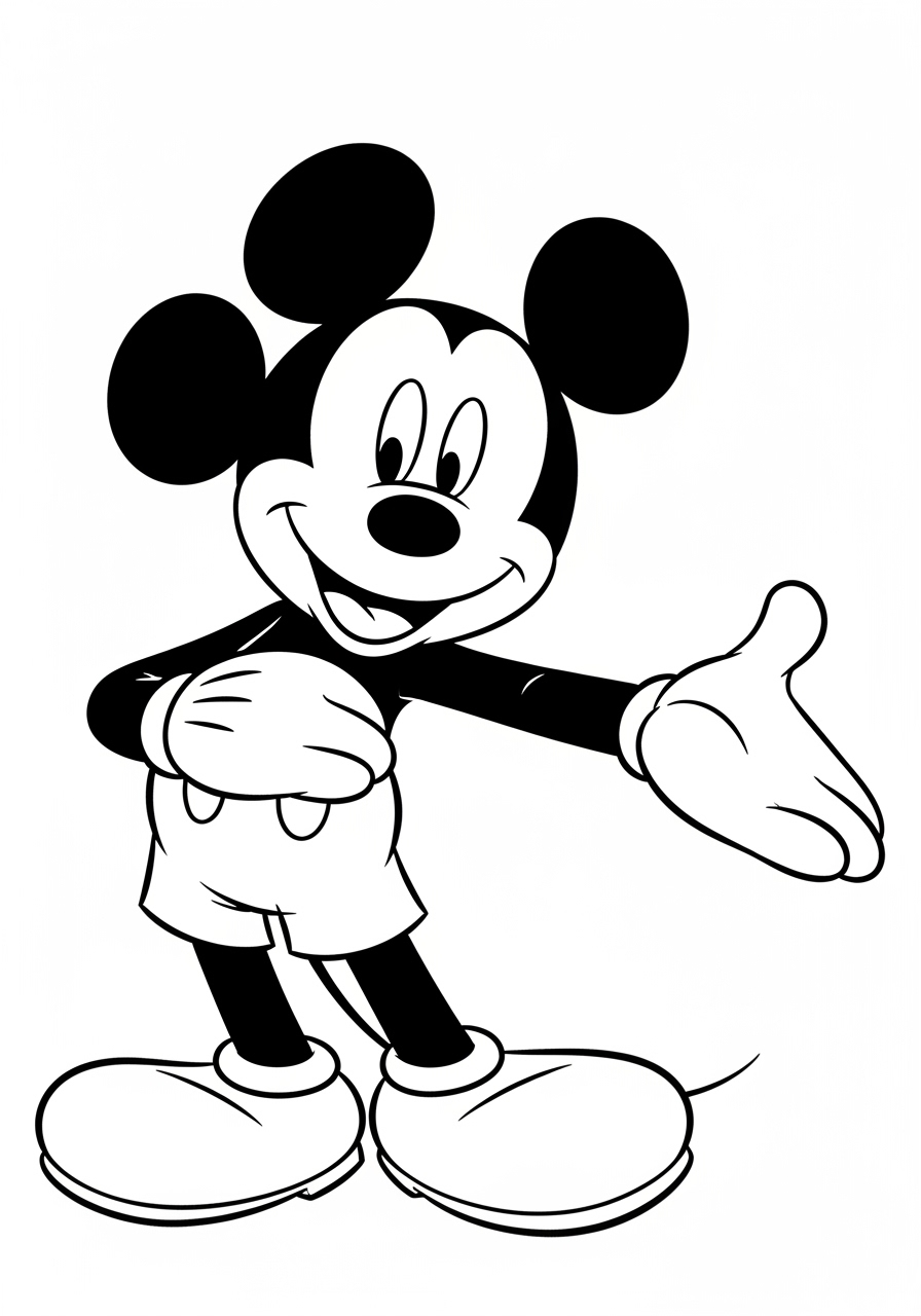 Desenho da Disney com o Mickey Mouse para colorir