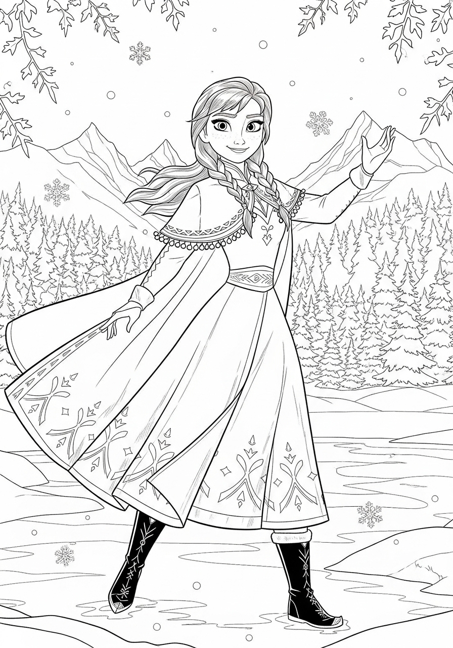 Desenho da Disney com a Elsa do Frozen para colorir