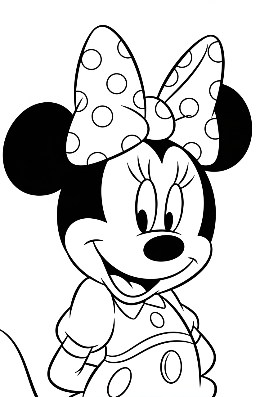 Desenho da Disney com a Minnie divertido para colorir