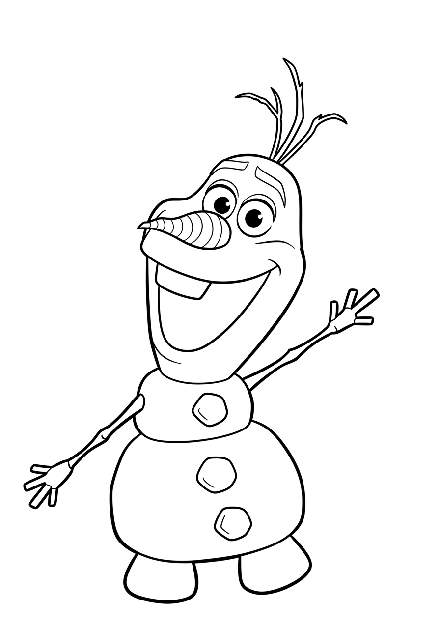 Desenho da Disney com o Olaf do filme Frozen para colorir