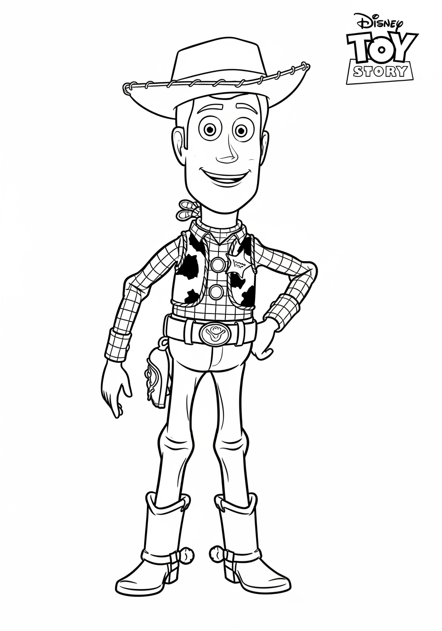 Desenho da Disney do Woody de Toy Story para colorir