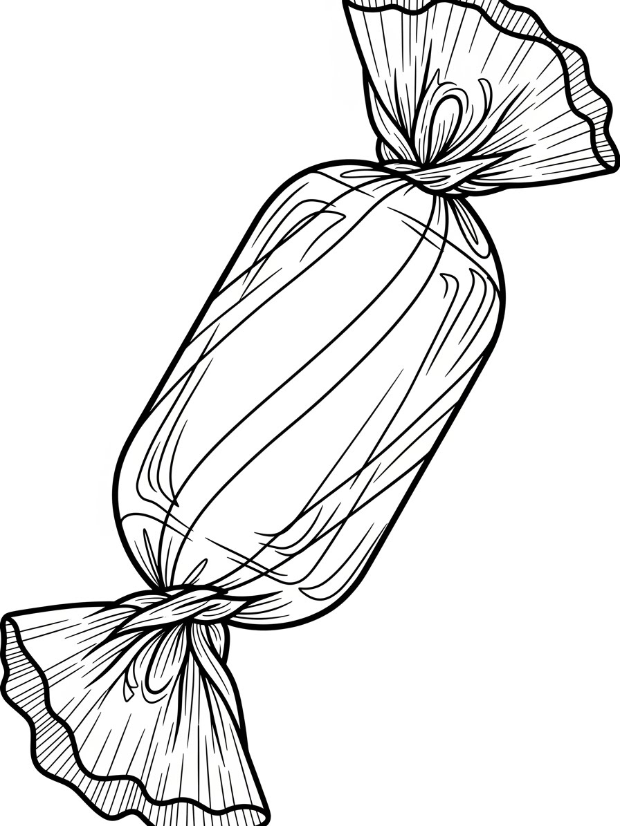 Desenho de Doce embrulhado para colorir