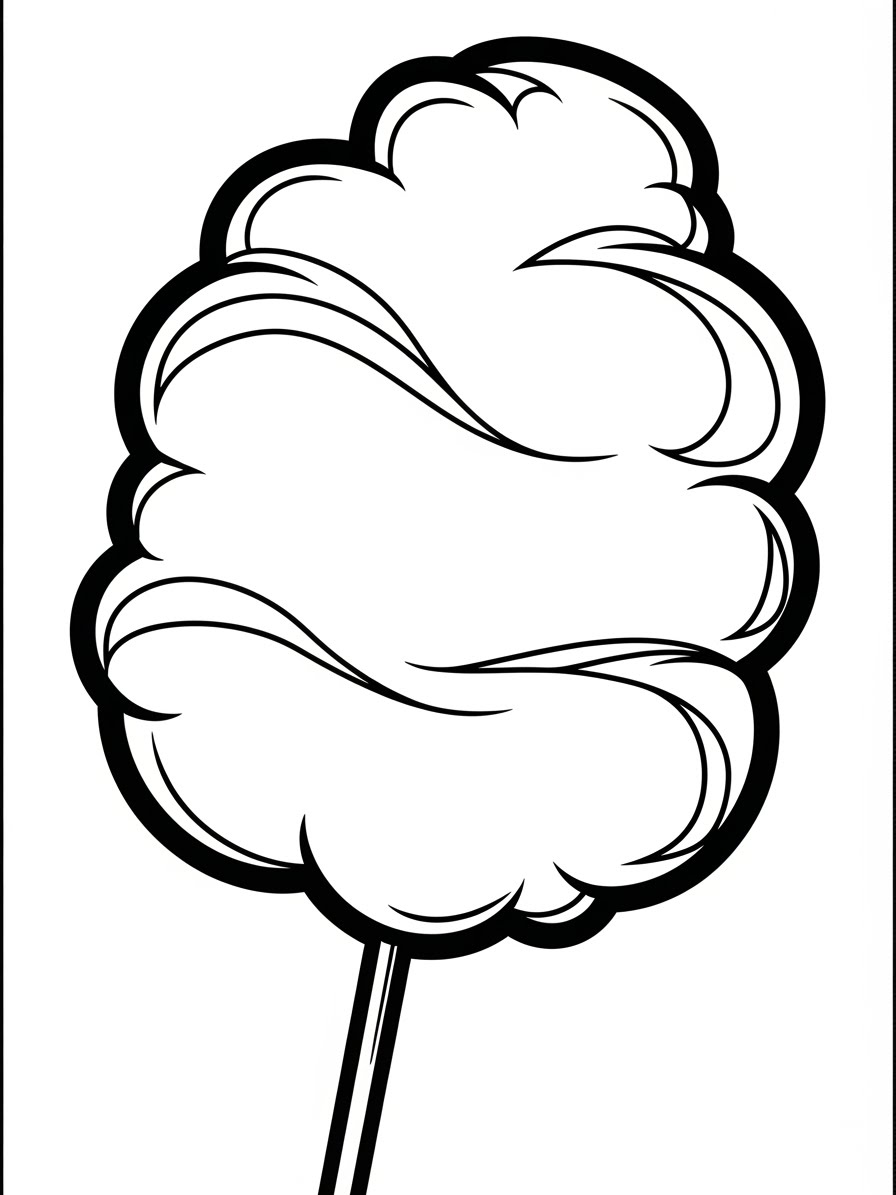 Desenho de Doce Algodão Doce para colorir
