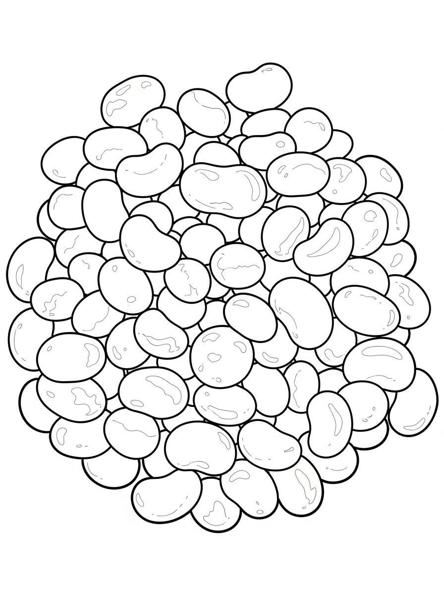 Desenho de Doces em forma de feijões para colorir
