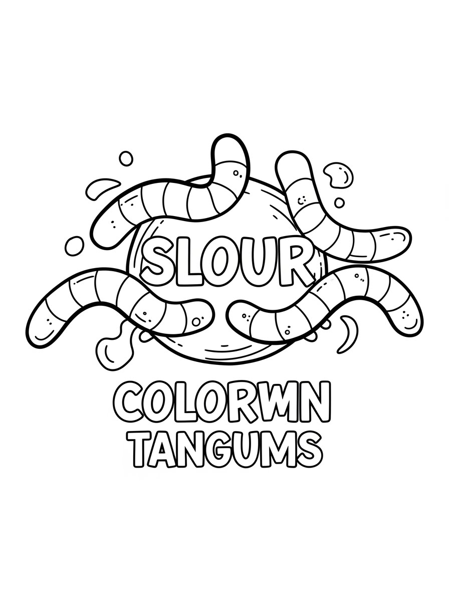 Desenho de Doce de minhoca para colorir