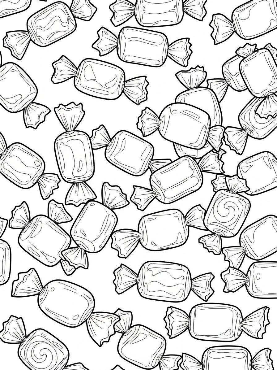 Desenho de Doces variados para colorir