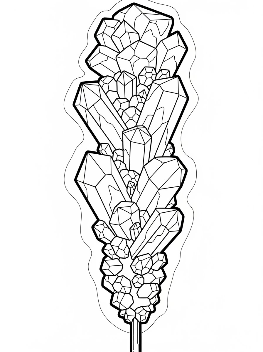 Desenho de Cristais detalhados para colorir