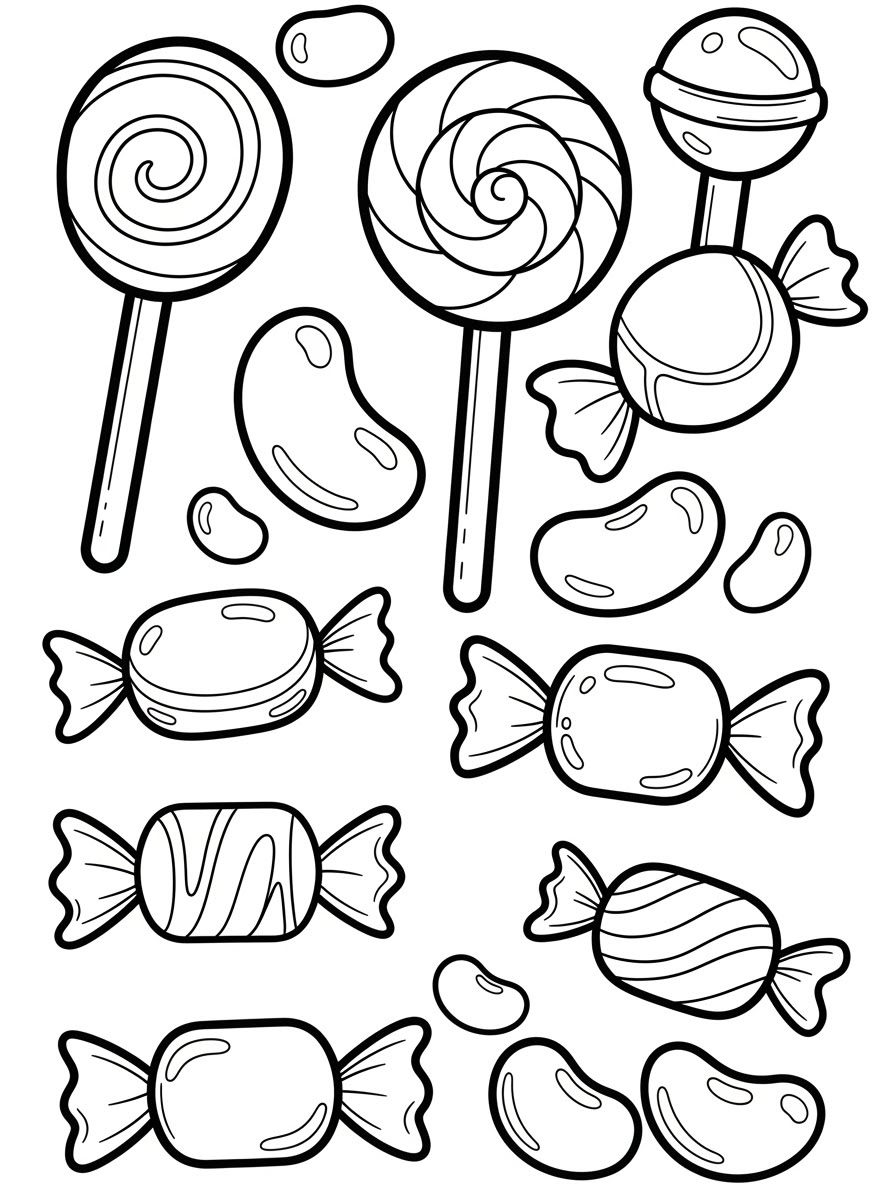 Desenho de Doces variados para colorir