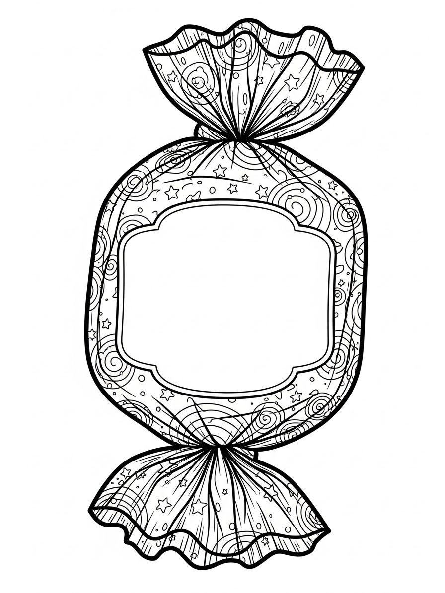 Desenho de Doce embrulhado para colorir