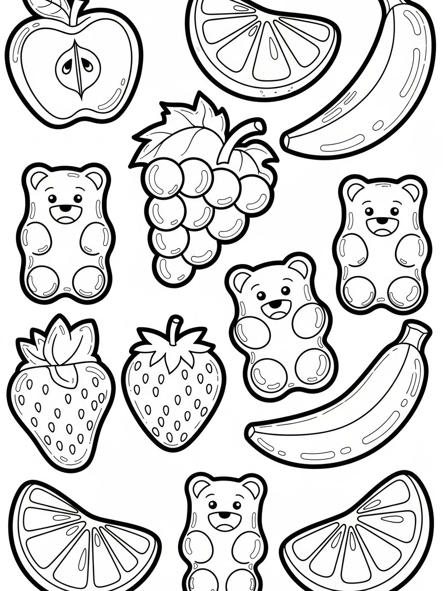 Desenho de Doces variados para colorir