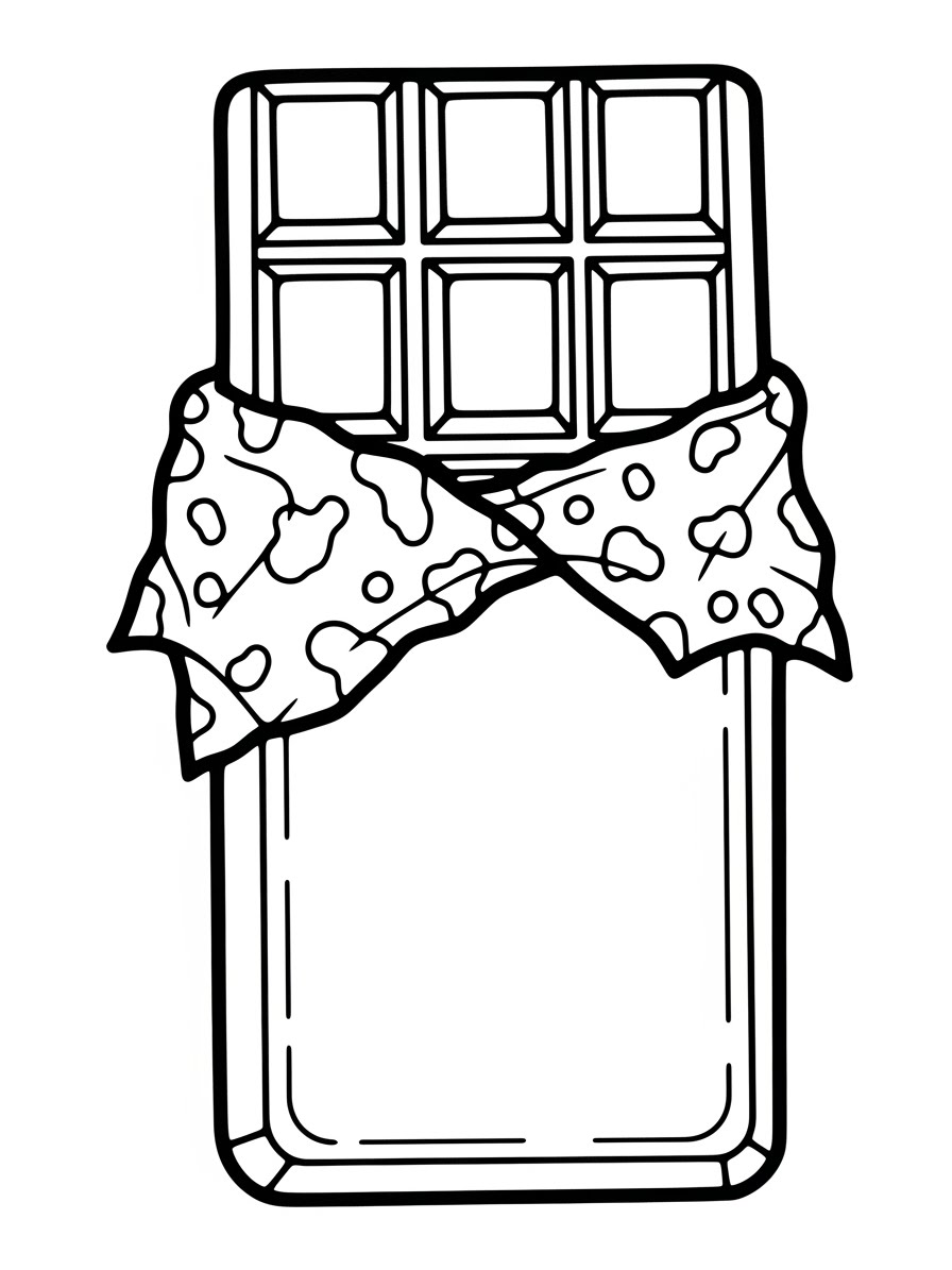 Desenho de Chocolate embrulhado para colorir