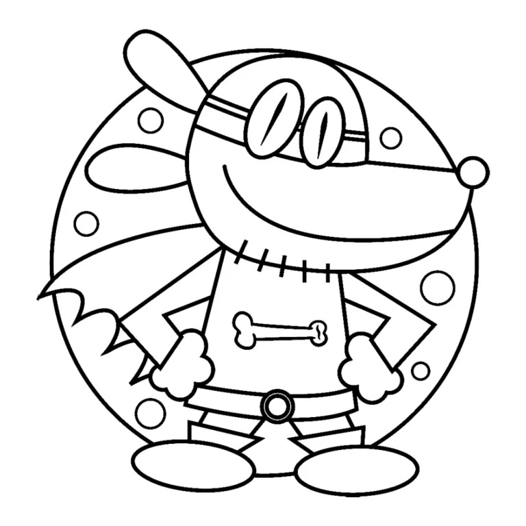 Desenho do Dog Man Superheroico para colorir