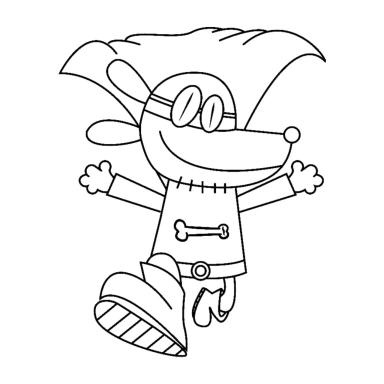 Desenho do Dog Man Feliz para colorir