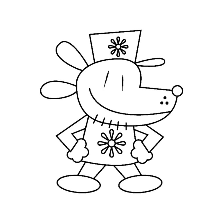 Desenho do Dog Man com sorriso para colorir