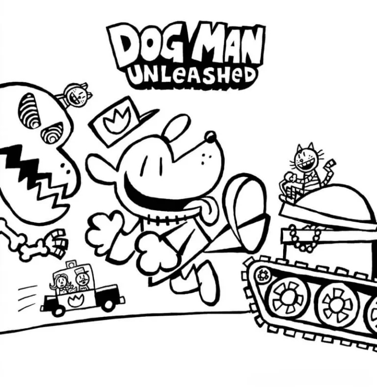 Desenho do Dog Man Aventura Animada para colorir
