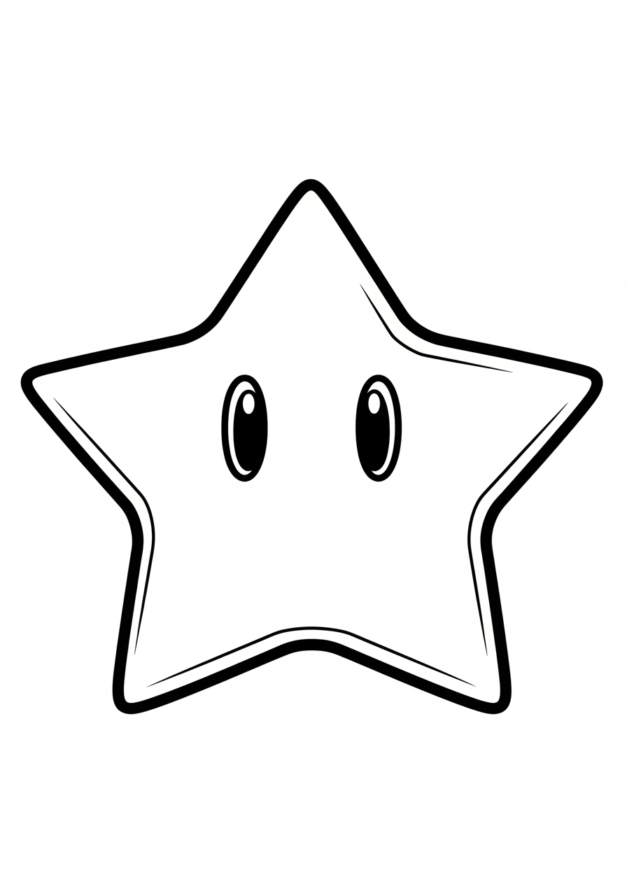 Desenho de Estrela do Super Mario para colorir