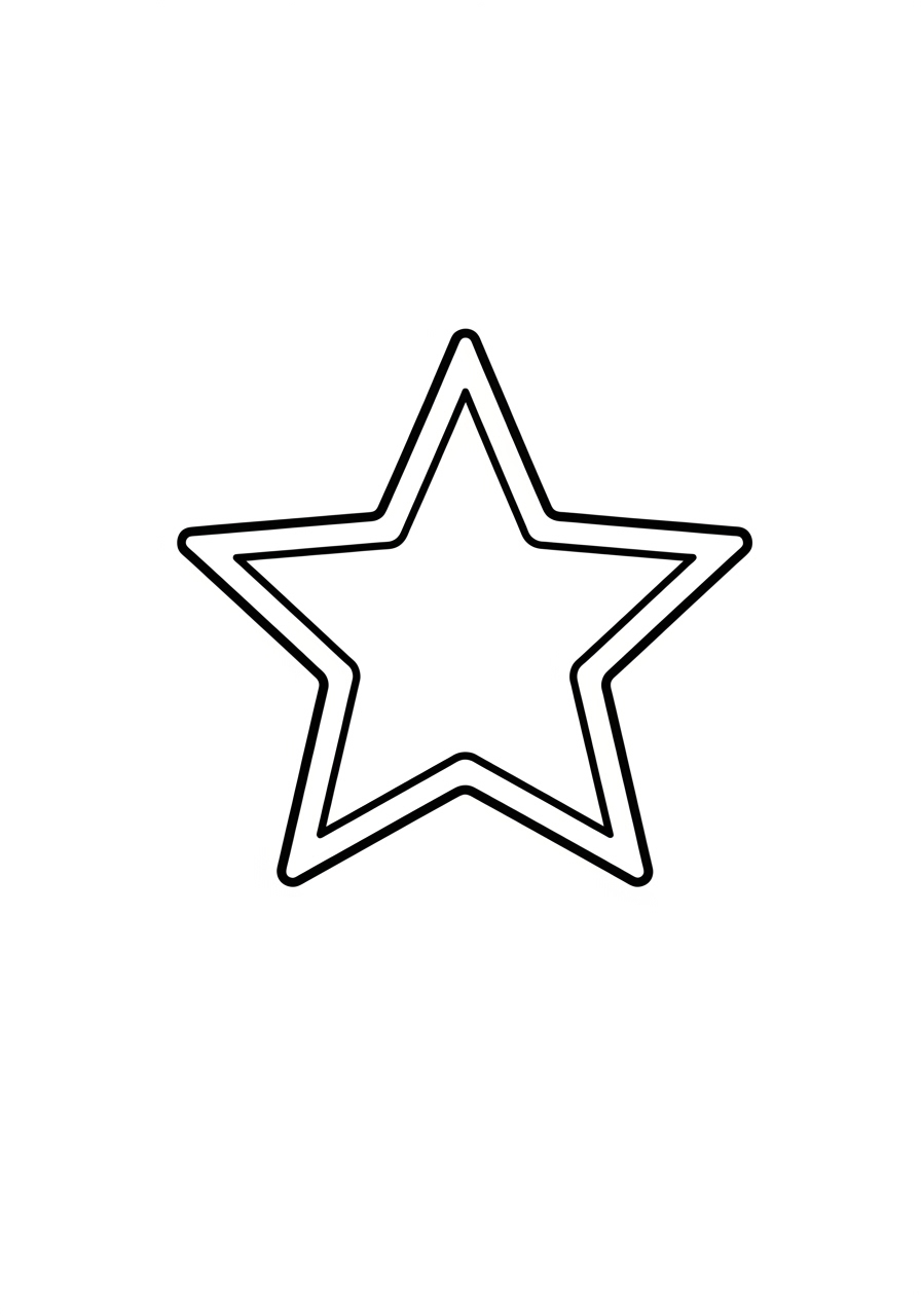 Desenho de estrela simples em contorno para colorir