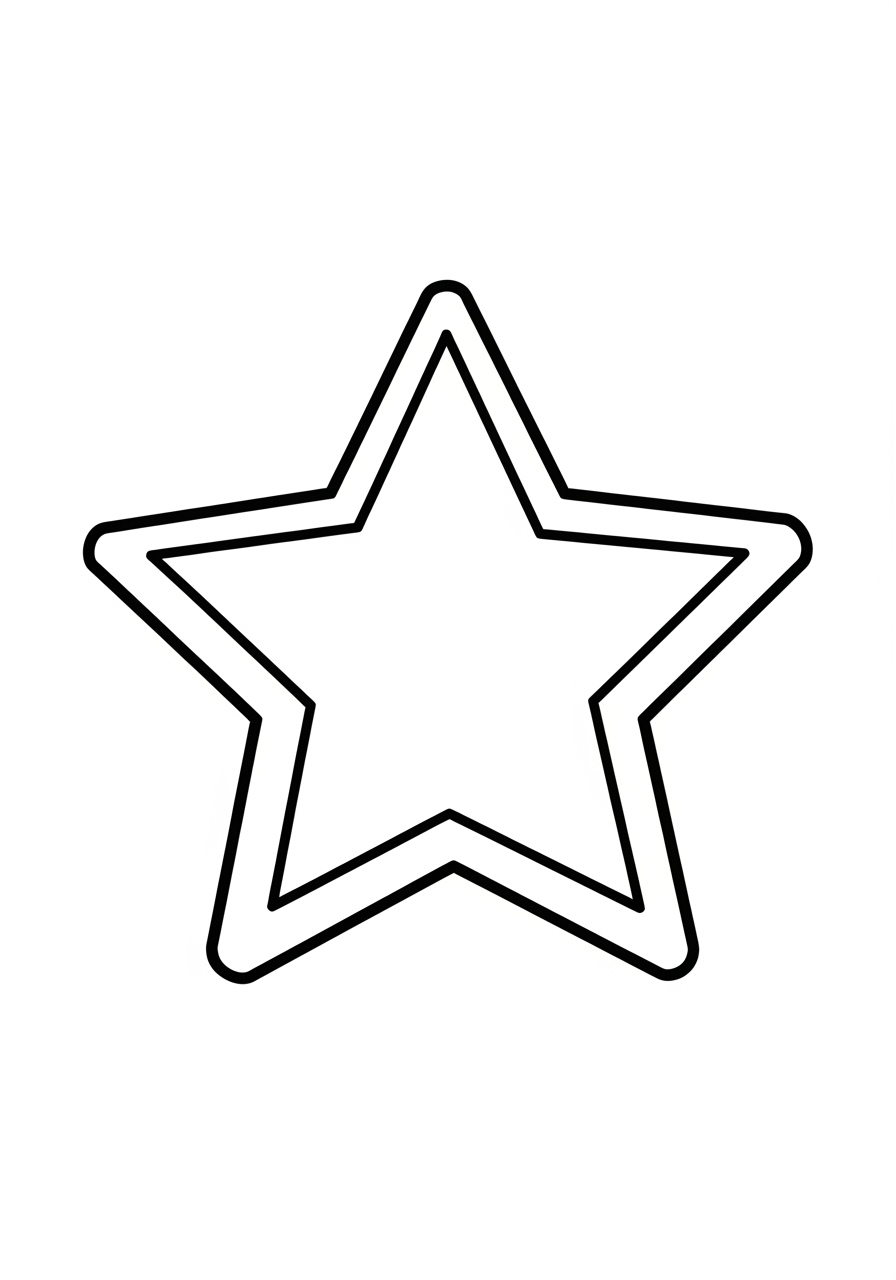 Desenho de Estrela simples sem preenchimento para colorir
