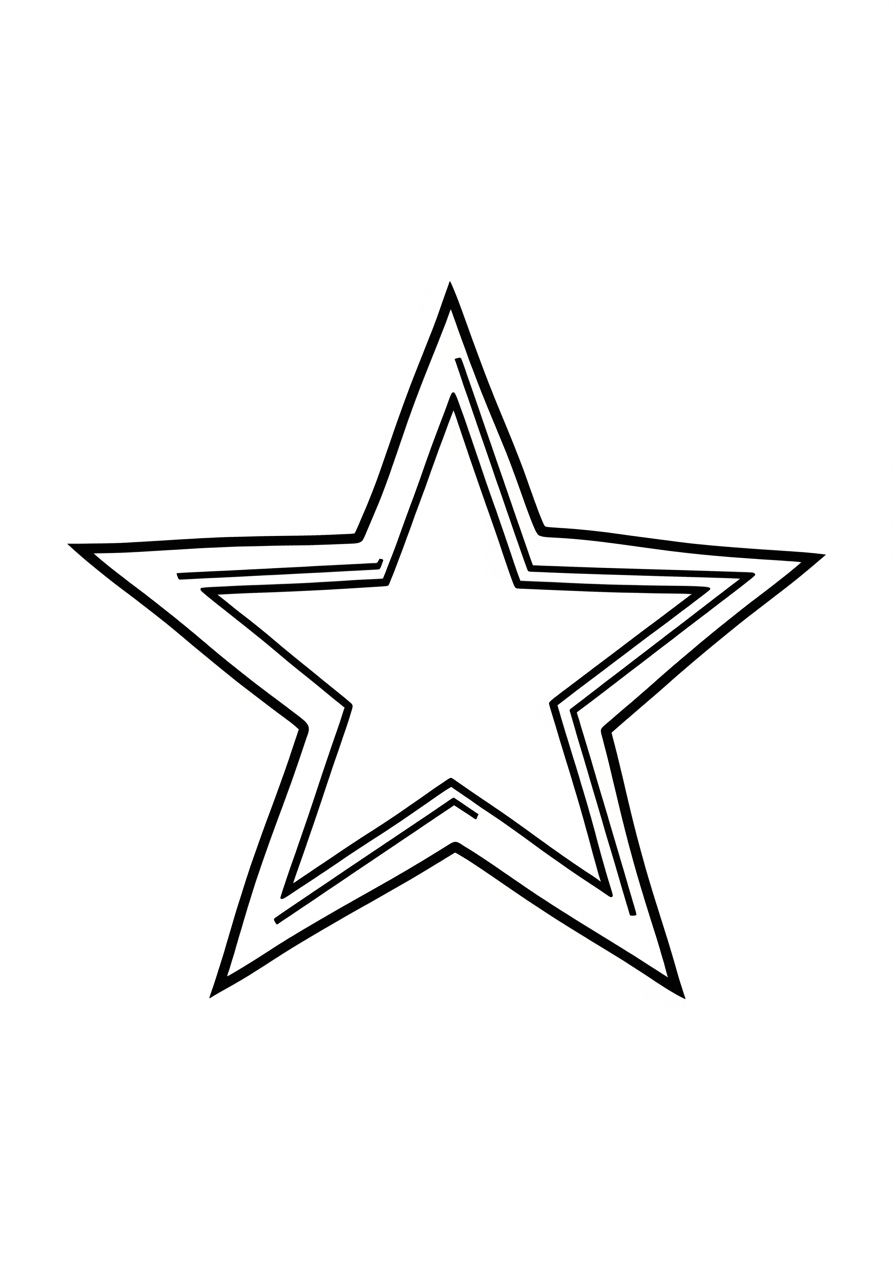 Desenho de Estrela com contornos para colorir