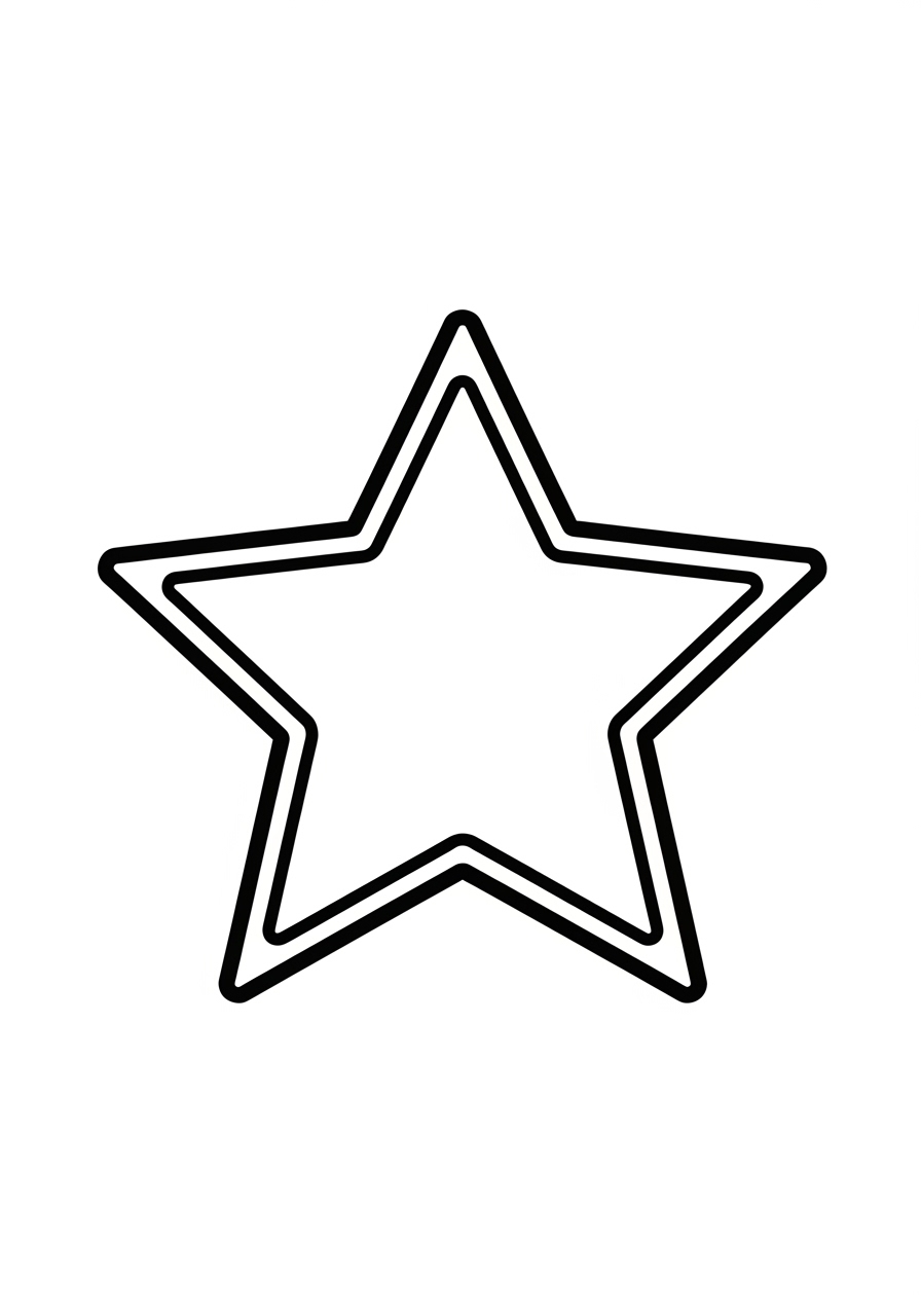Desenho de uma estrela com contorno para colorir