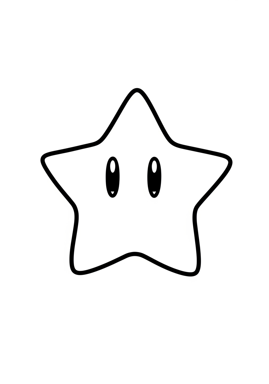 Desenho de Estrela estilo kawaii para colorir