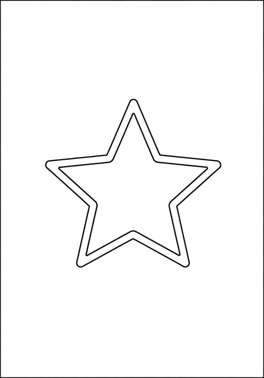 Desenho de estrela de cinco pontas simples para colorir