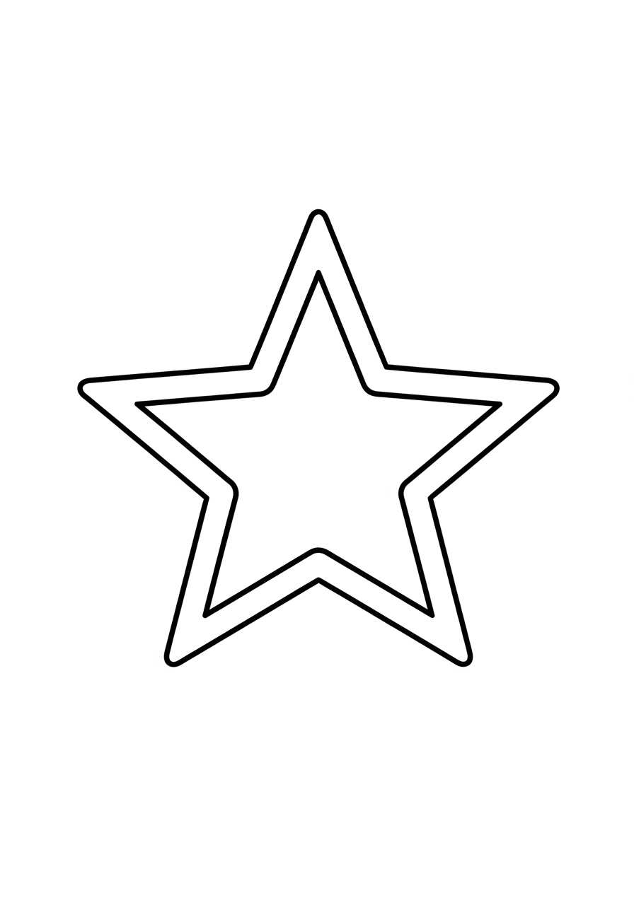 Desenho de estrela com contornos para colorir e imprimir