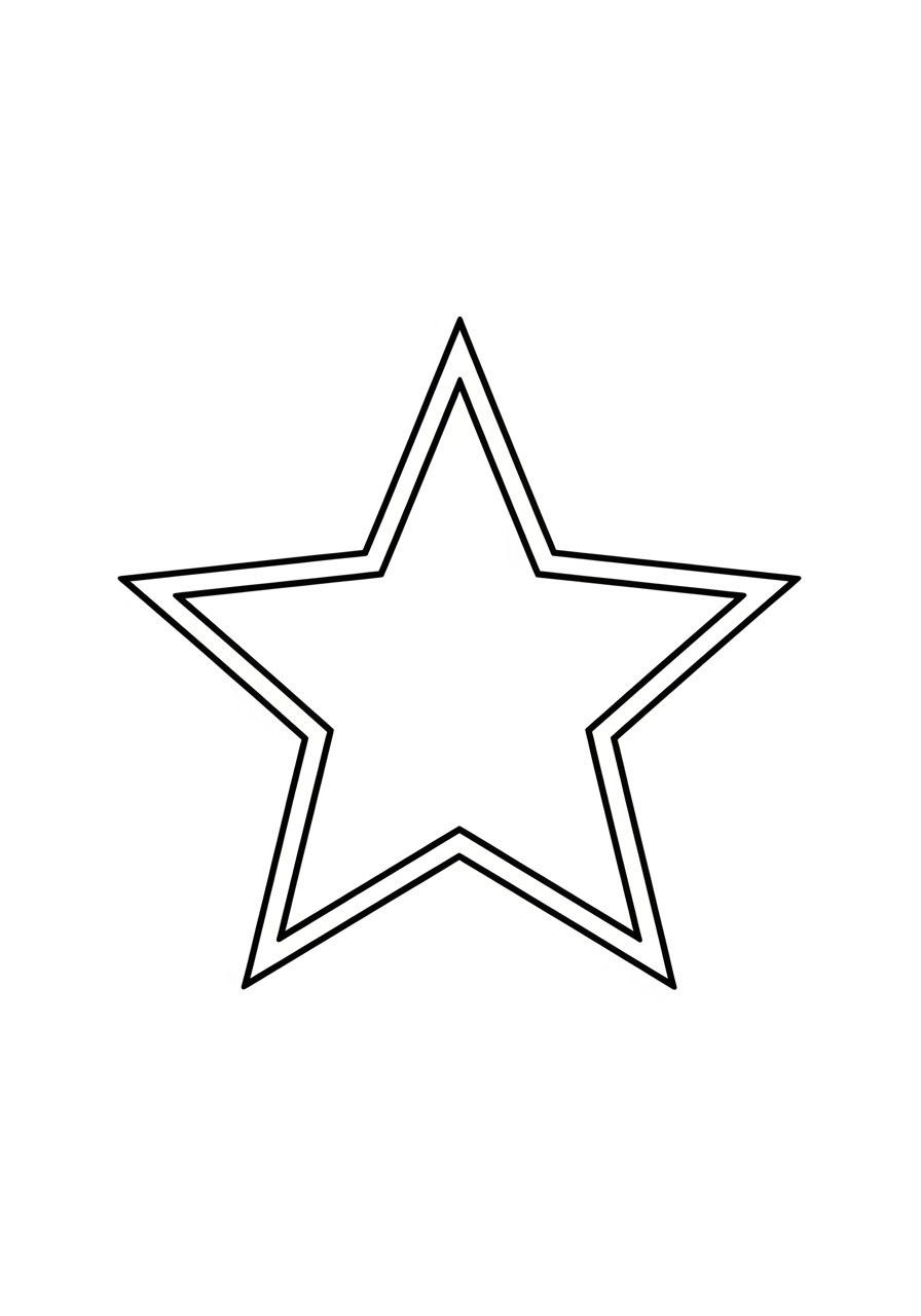 Desenho de Estrela com contornos duplos para colorir