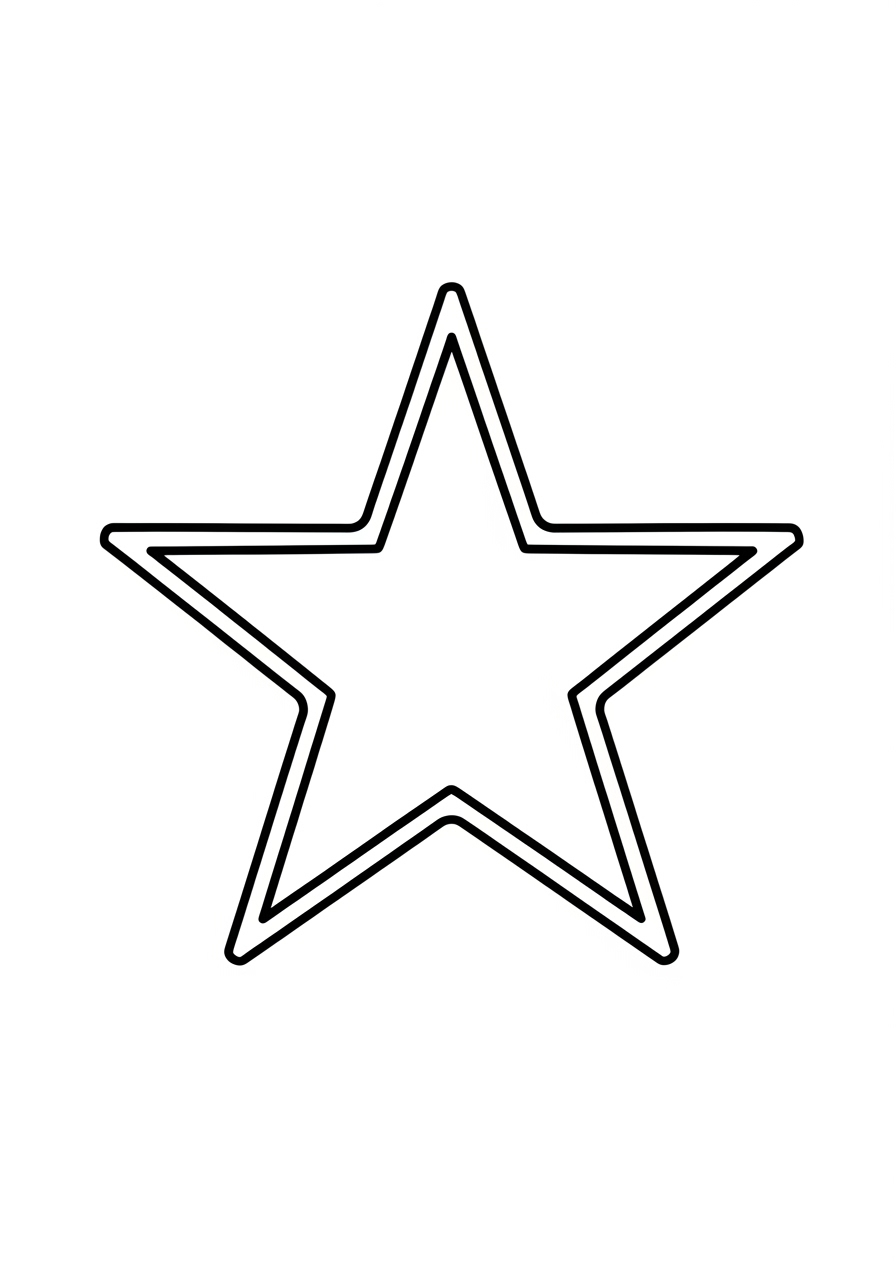 Desenho de estrela simples com contorno para colorir