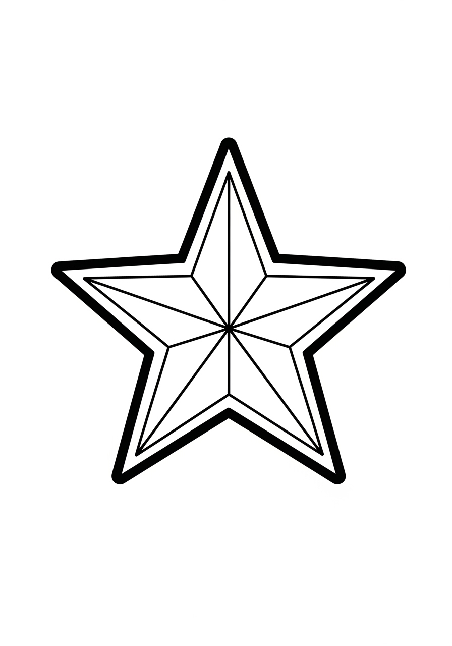 Desenho de estrela de cinco pontas para colorir