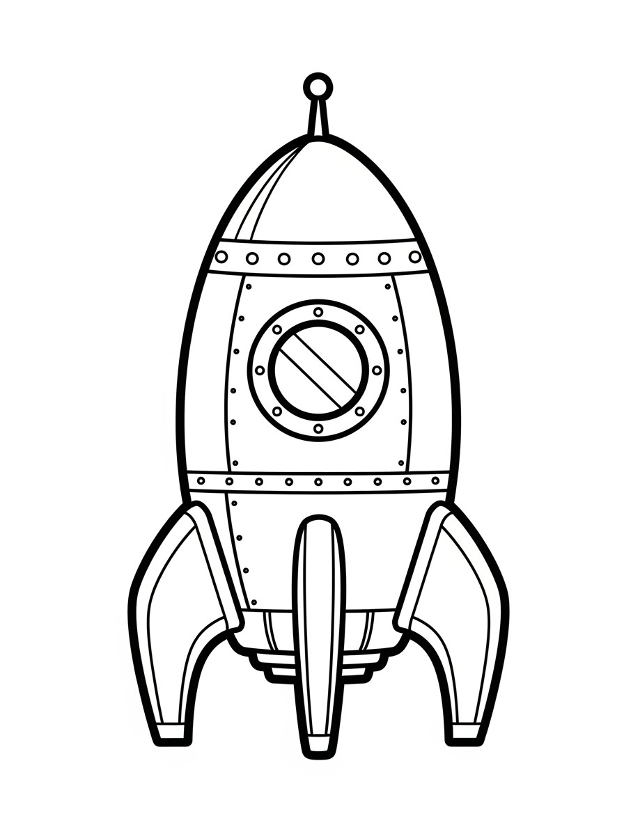 Desenho de Foguete Simples para colorir