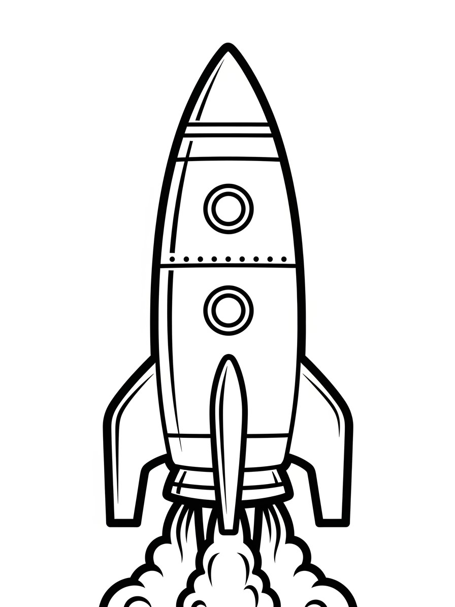 Desenho de Foguete simples para colorir