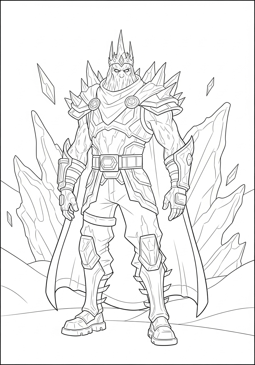 Desenho Fortnite de personagem corredor de gelo para imprimir e colorir