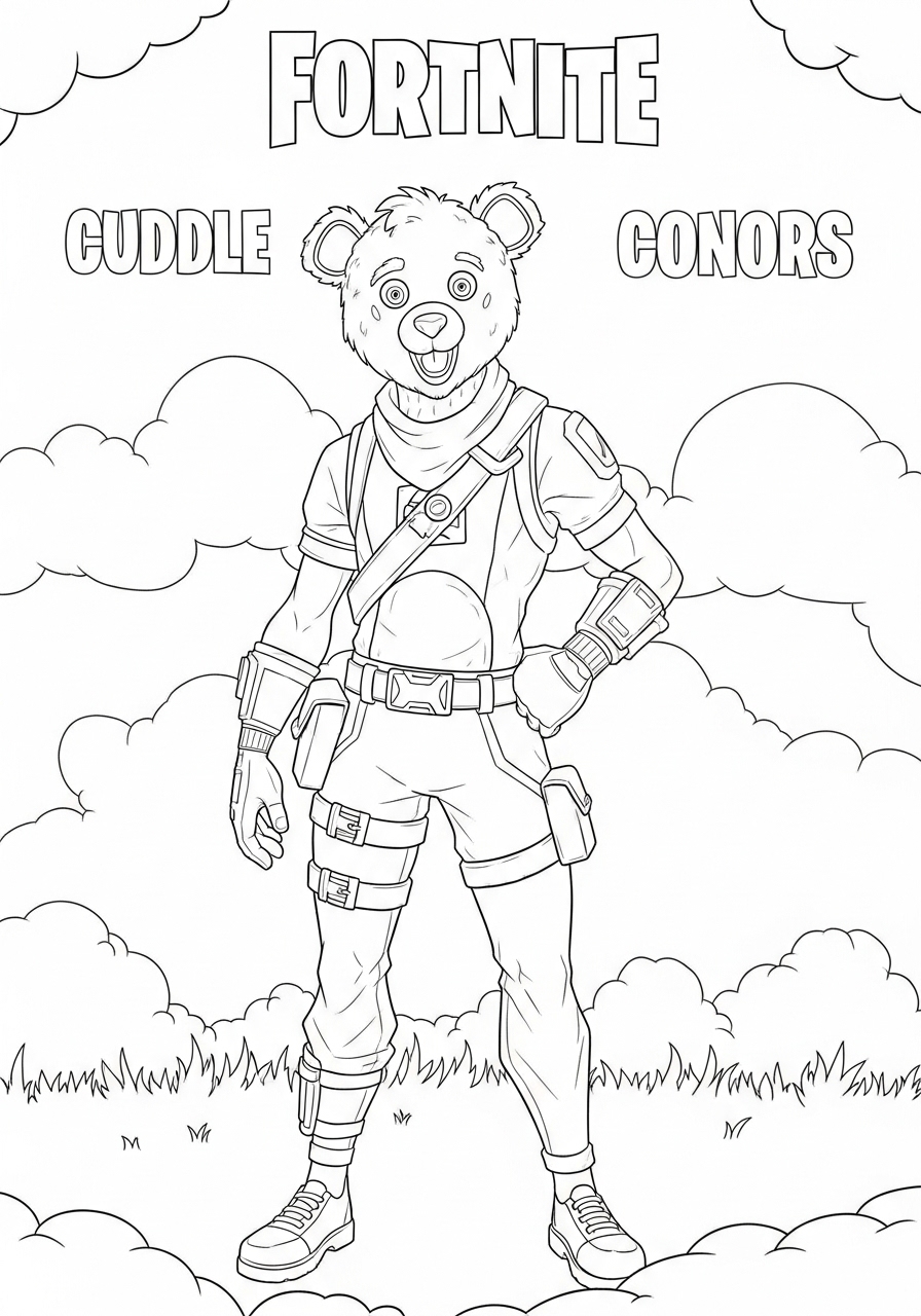 Desenho Fortnite do personagem Cuddle Team Leader para colorir