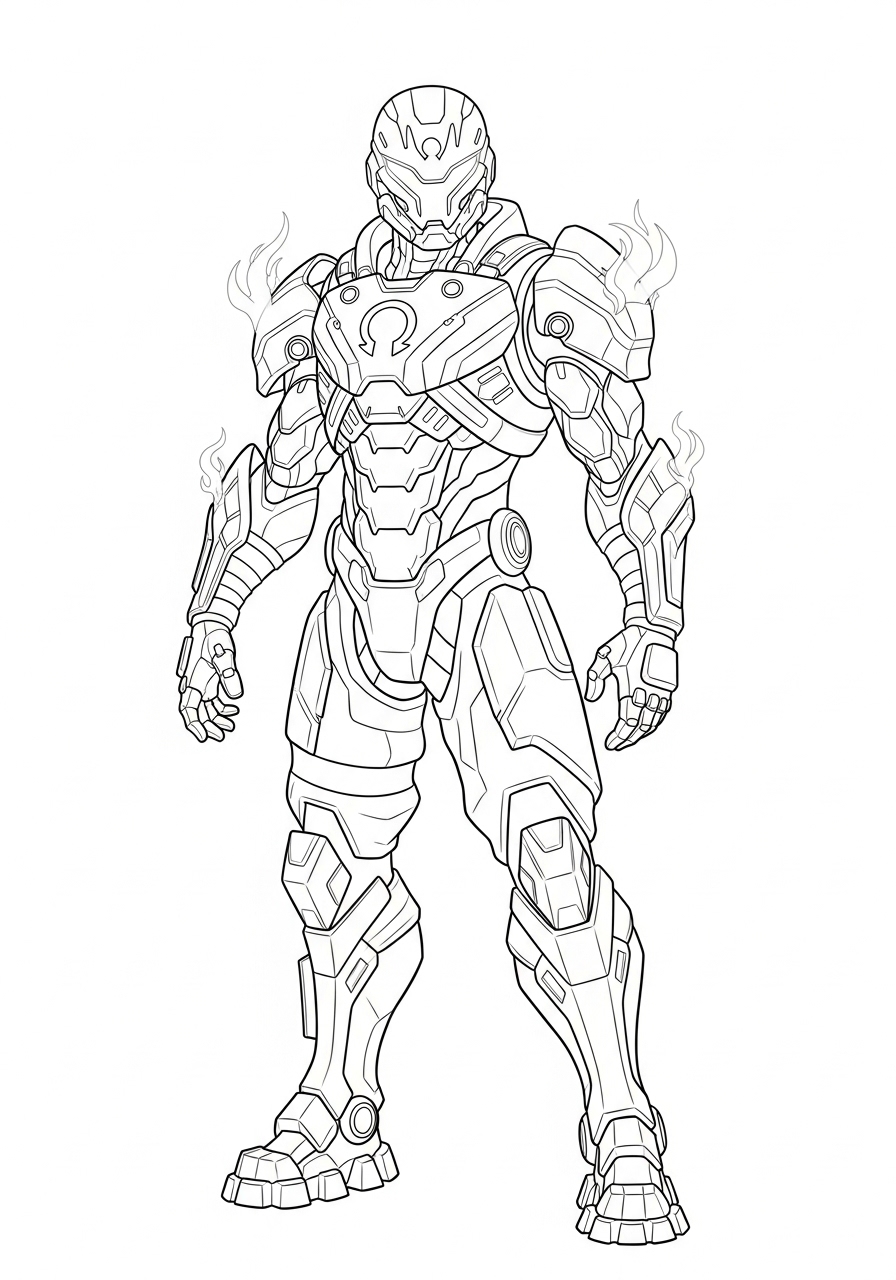 Desenho Fortnite de Personagem Robô para imprimir e colorir