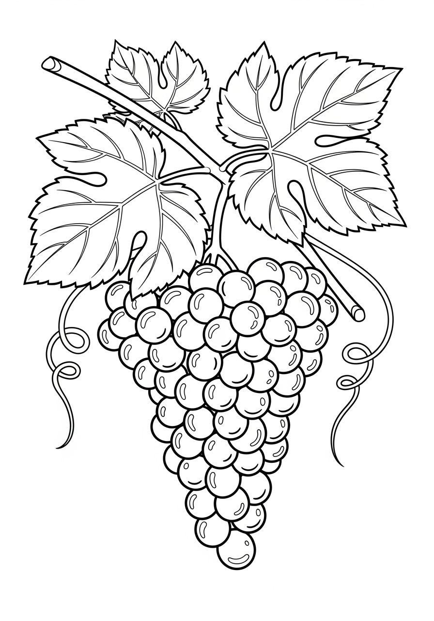 Desenho da Fruta Uva para colorir