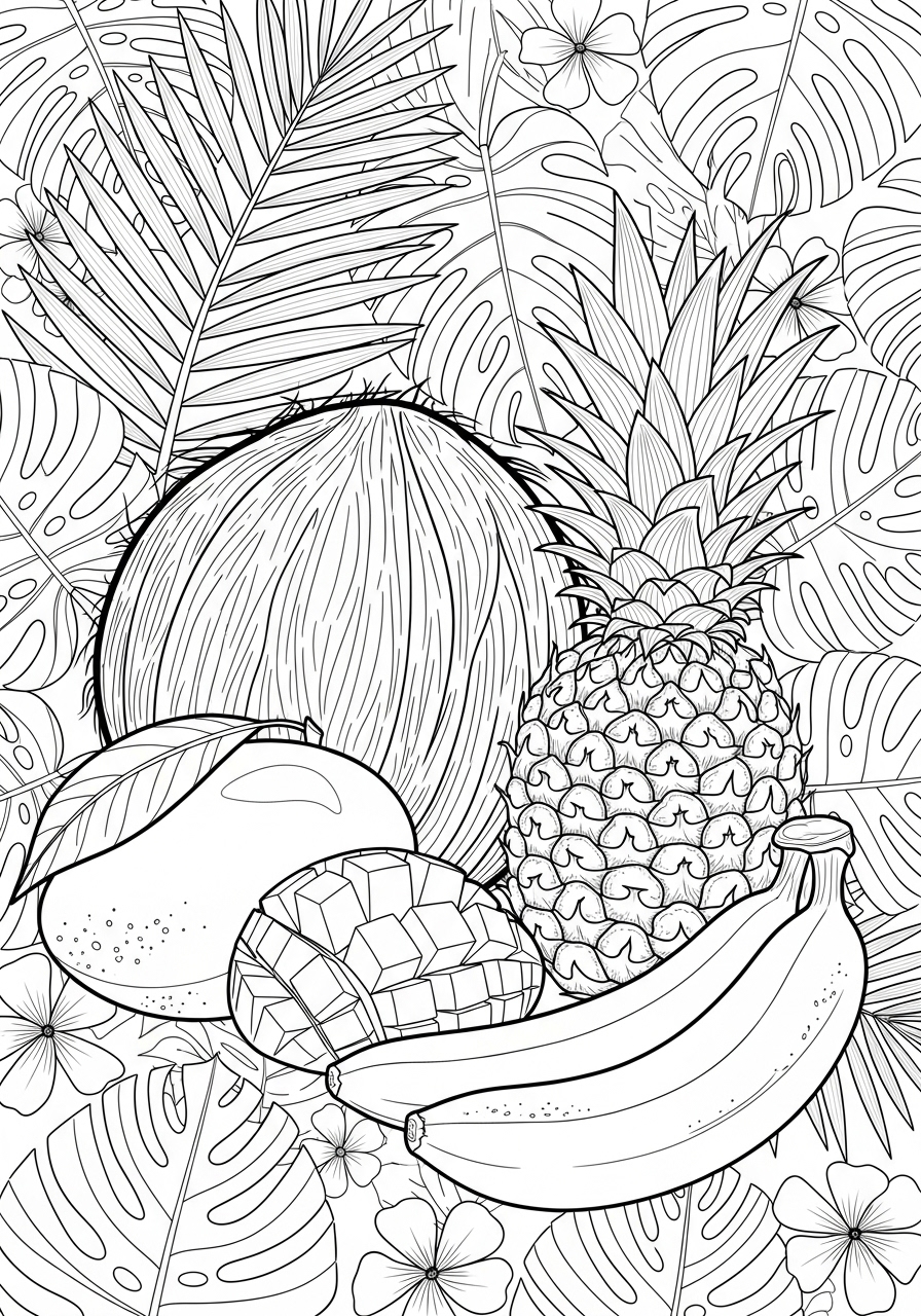 Desenho da Frutas variadas para colorir