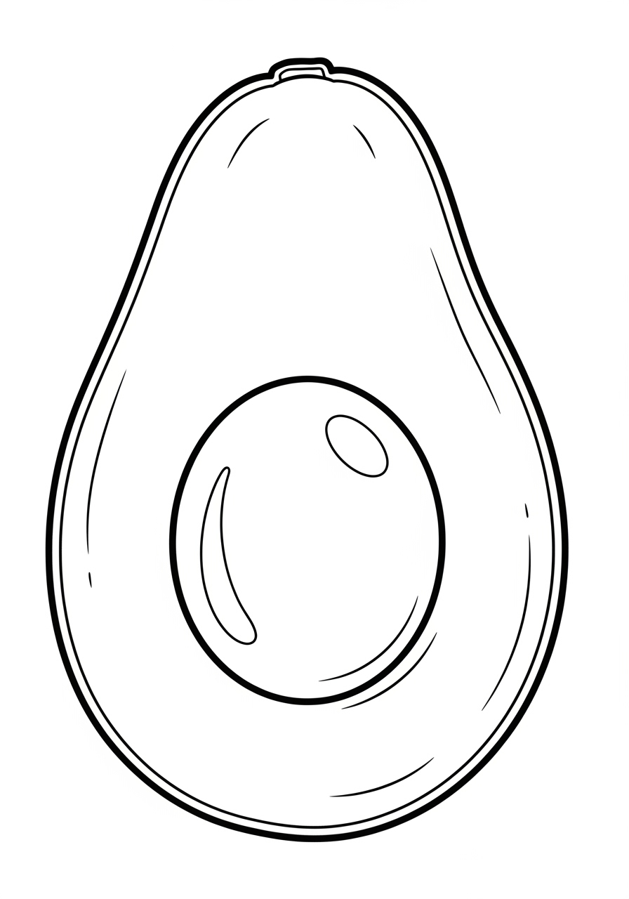 Desenho da Fruta Abacate inteiro para colorir