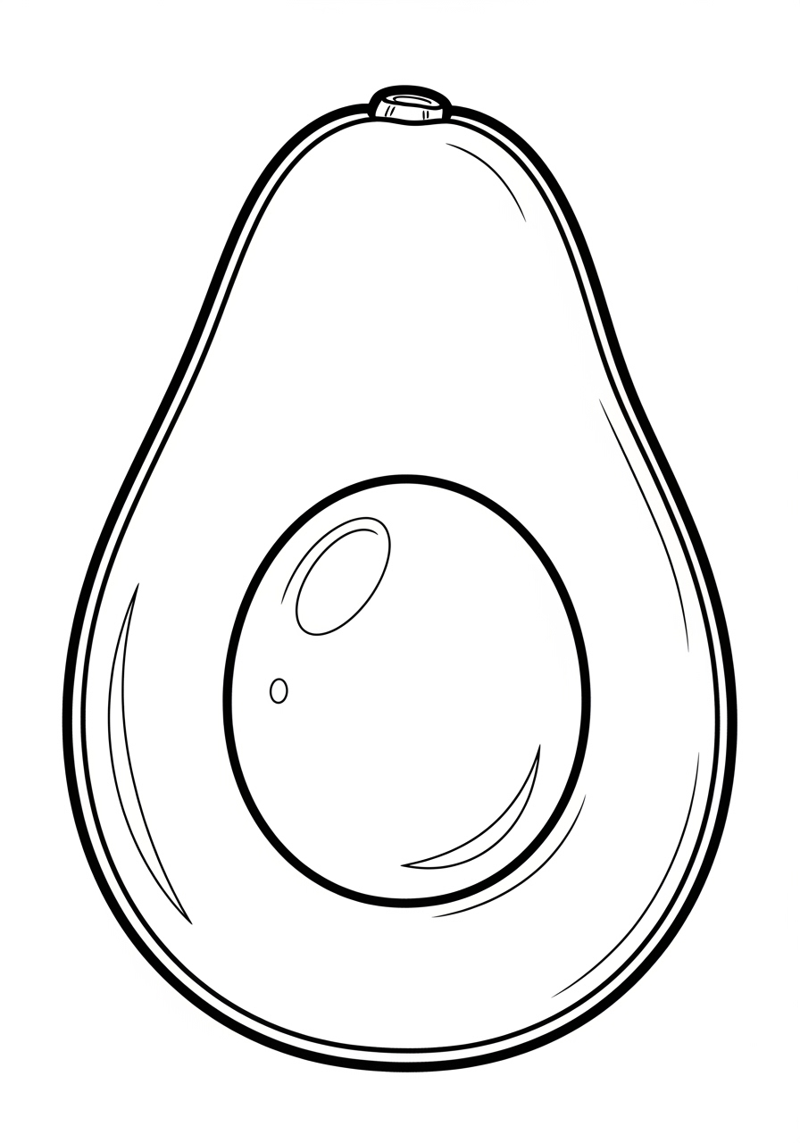 Desenho da Fruta Abacate inteiro para colorir