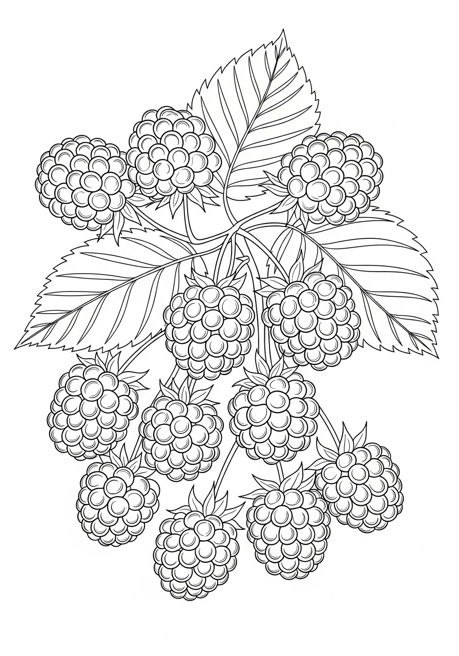 Desenho da Fruta Amora para colorir