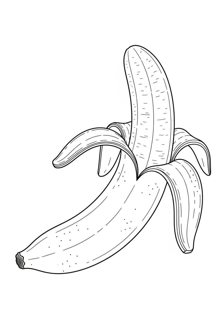 Desenho da Fruta Banana inteira para colorir