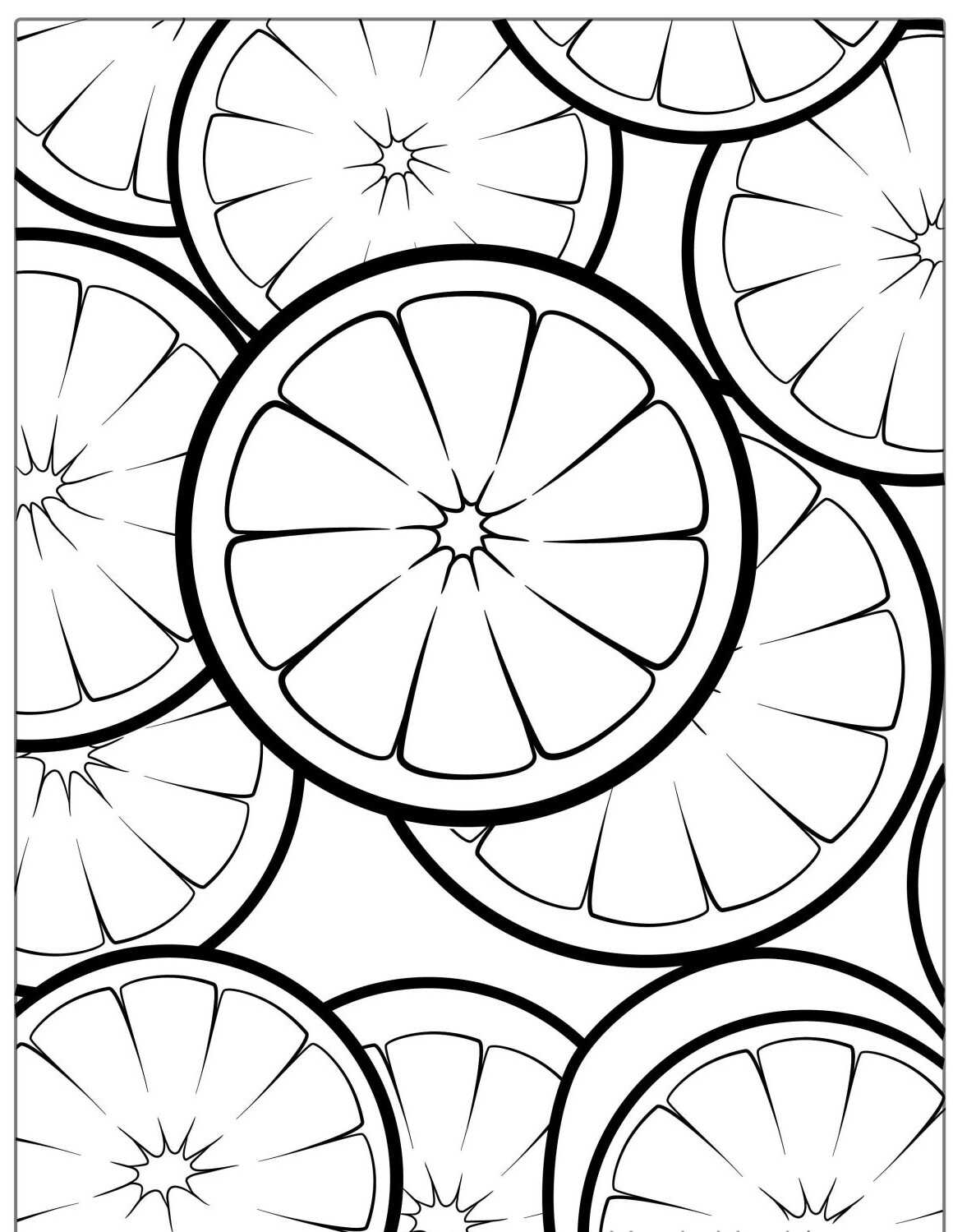 Desenho da Fruta Limão fatiada para colorir