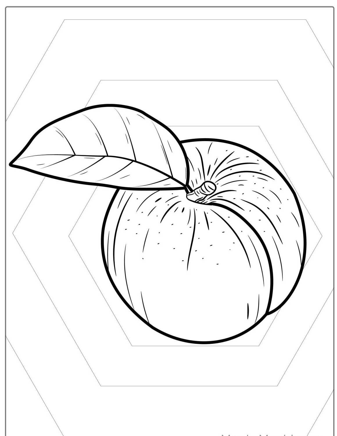 Desenho da Fruta Pêssego para colorir