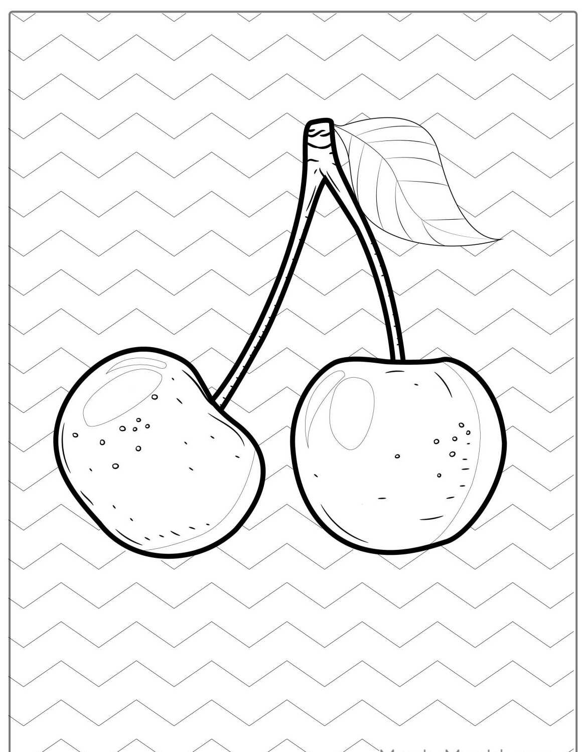 Desenho da Fruta Cereja para colorir