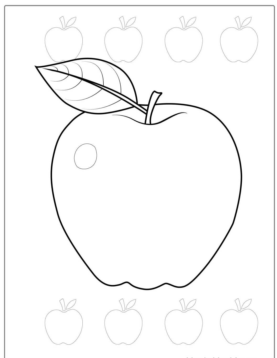 Desenho da Fruta Maçã para colorir e imprimir