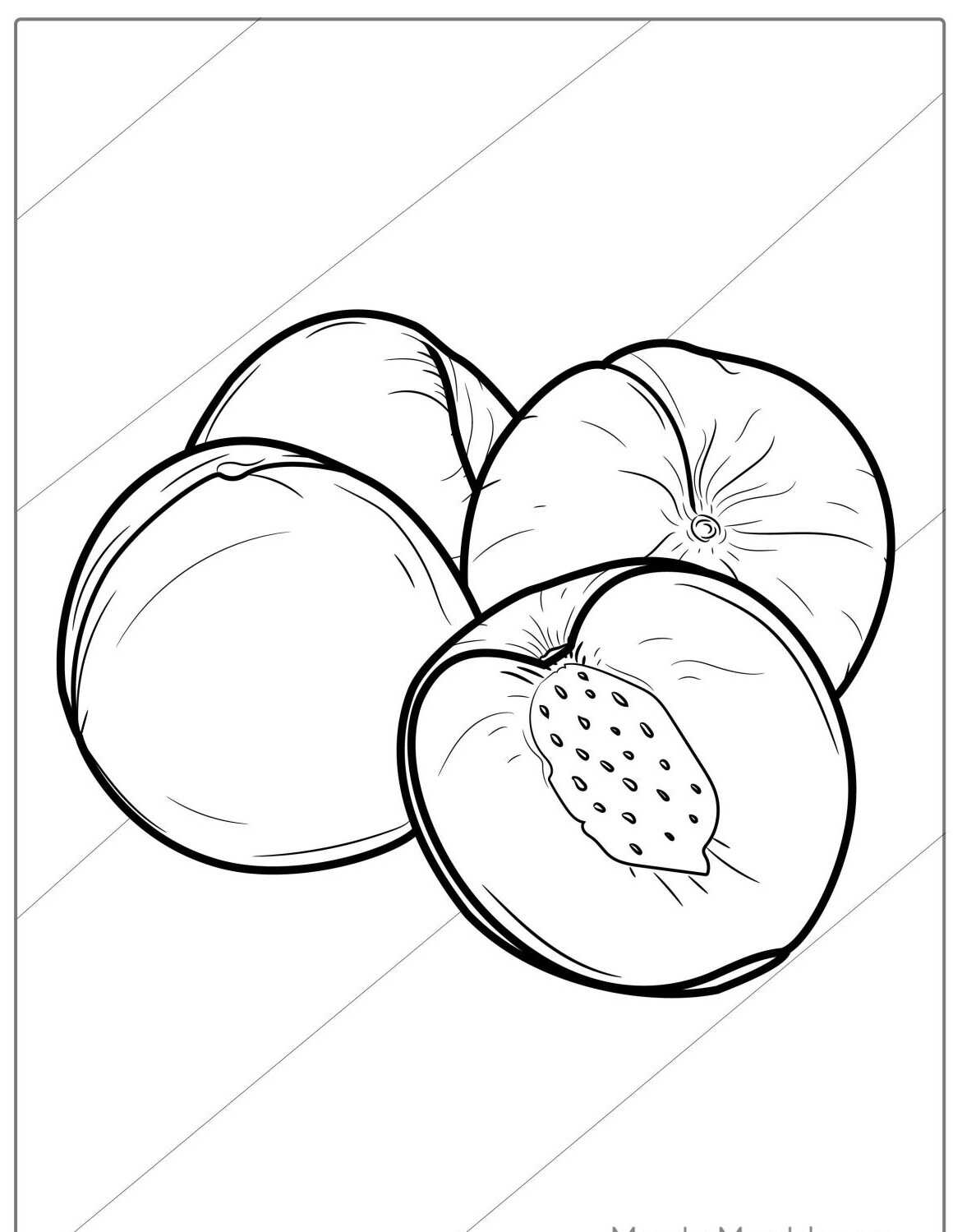 Desenho da Fruta Pêssego para colorir