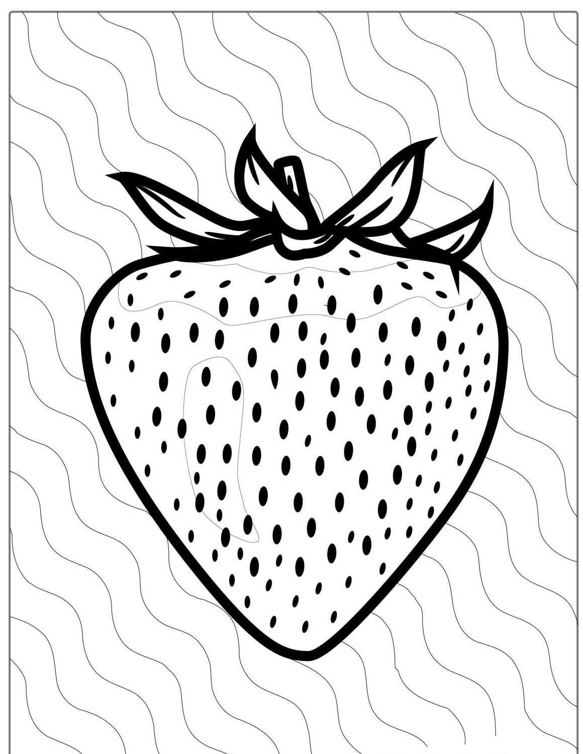 Desenho da Fruta Morango para colorir