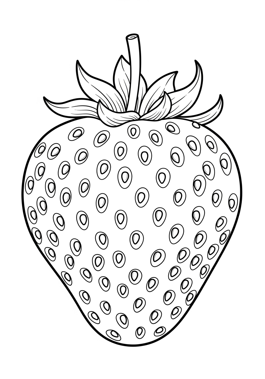 Desenho da Fruta Morango para colorir